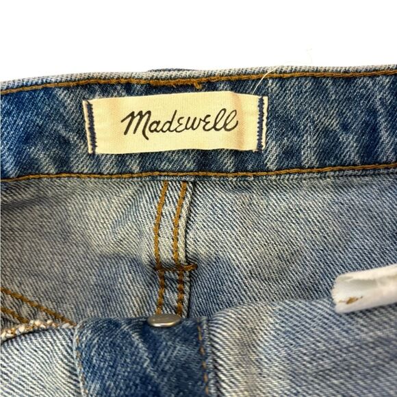 Madewell Stretch Denim A Line Snap Mini Skirt Button Front Womens Size 25 - Picture 8 of 12